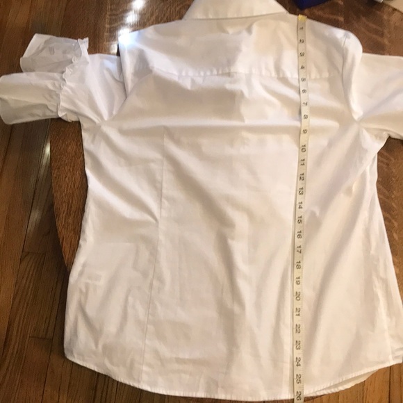 🆕 Karl Lagerfeld White Ruffle Blouse Poet Pirate - Picture 6 of 7